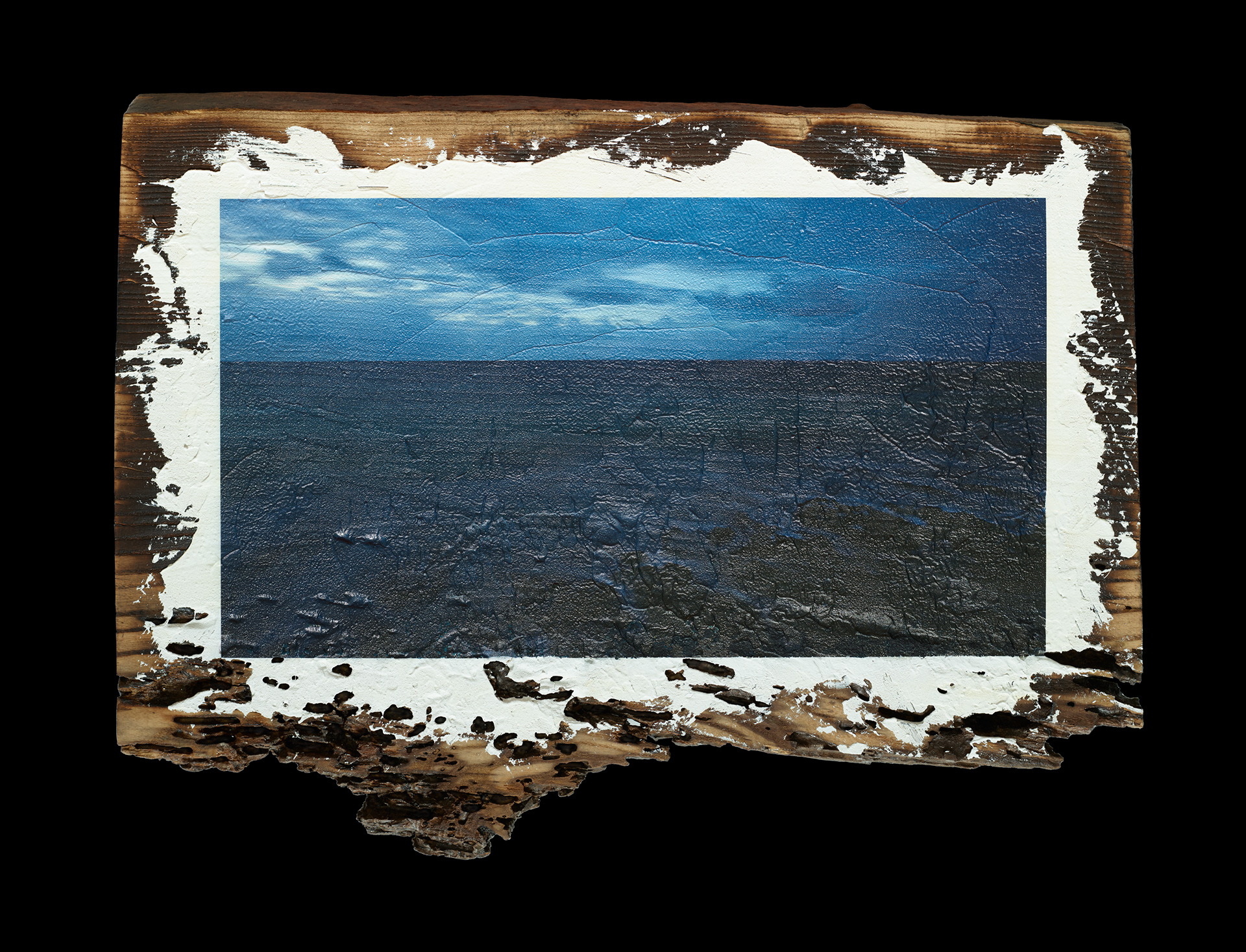 OCEAN - Marshall Islands #02, 2022,  670×500×50mm, Unique, UV-ink print, Acrylic, Varnish, Plaster, Wooden board