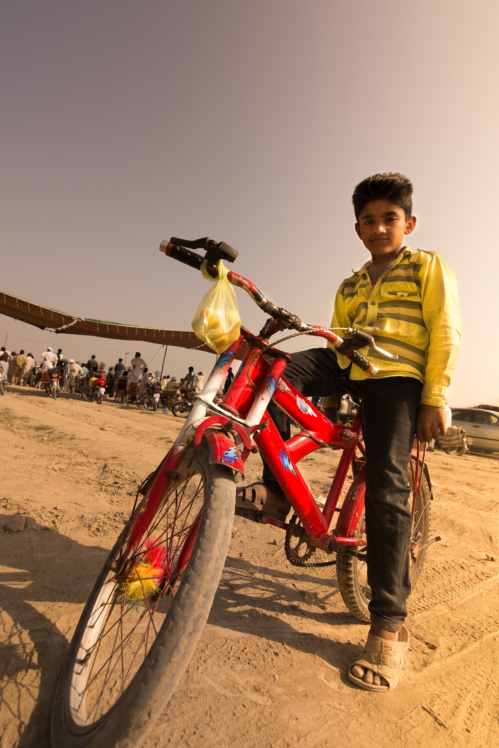 boy on bicycle portrait