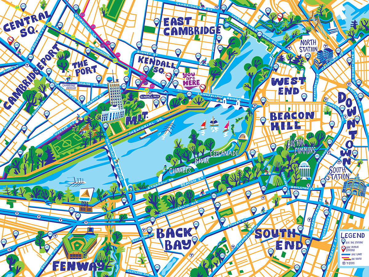 ryan hartley smith - Cambridge and Boston Bike Map