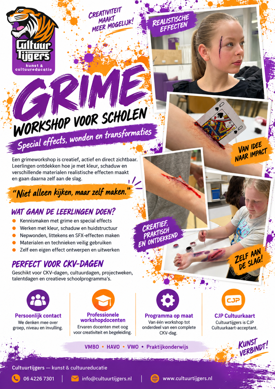 Flyer grime workshop voor scholen – Cultuurtijgers