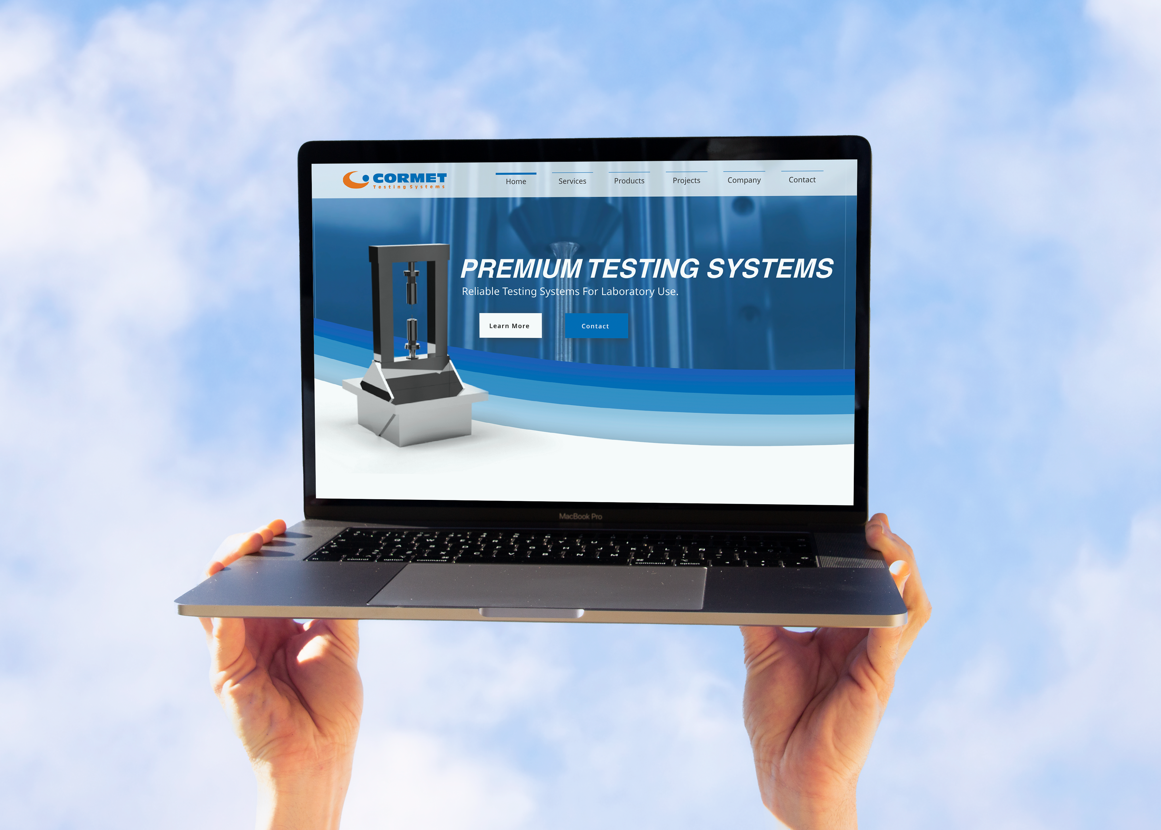Cormet Oy landing page mockup