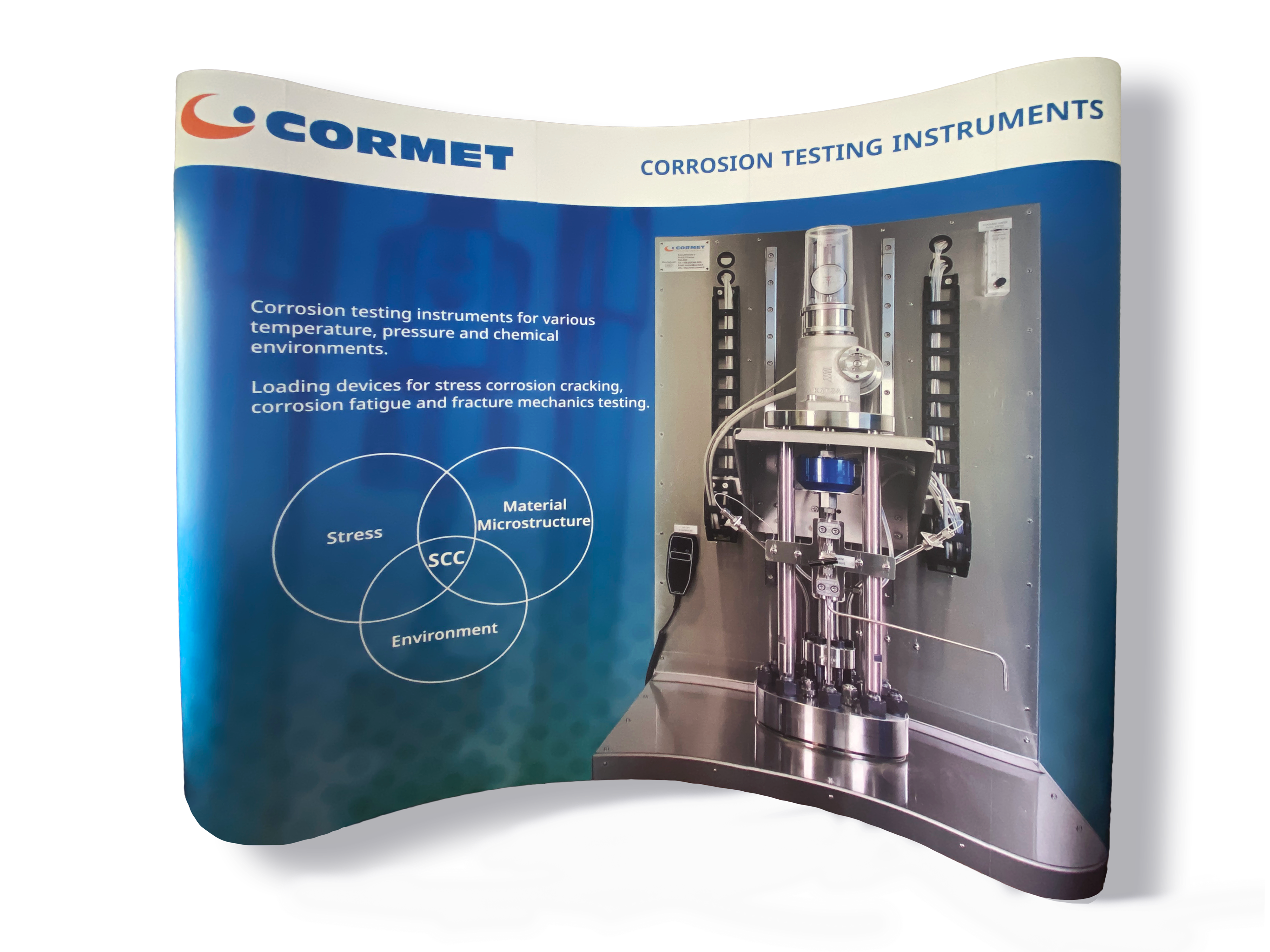 Cormet convention stand curved wall