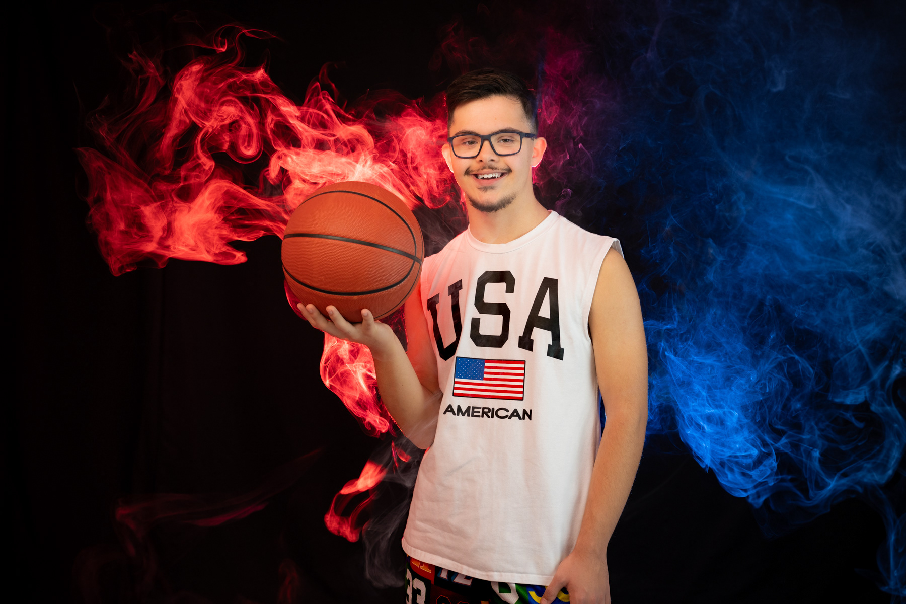 Sports with color fog