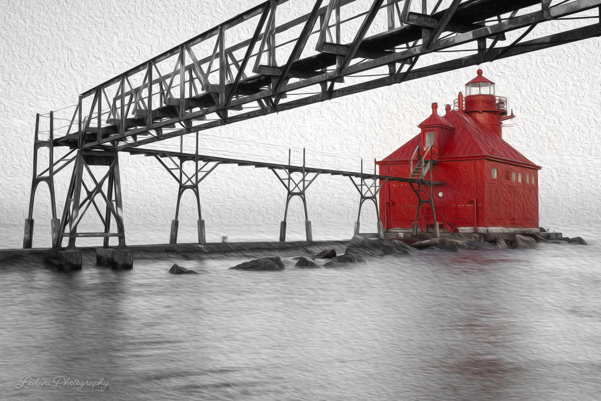 Sturgeon Bay Lighthouse digital art 2
