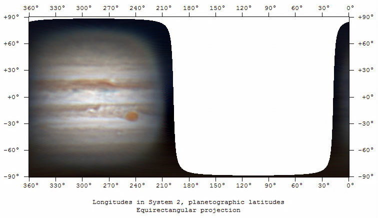 Jupiter 3/27/16 equirectangular projection