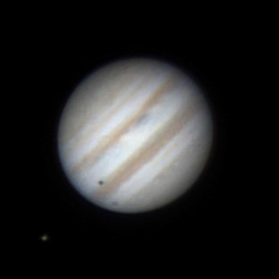 Jupiter Io and Shadow, Ganymede transit 3/30/2014