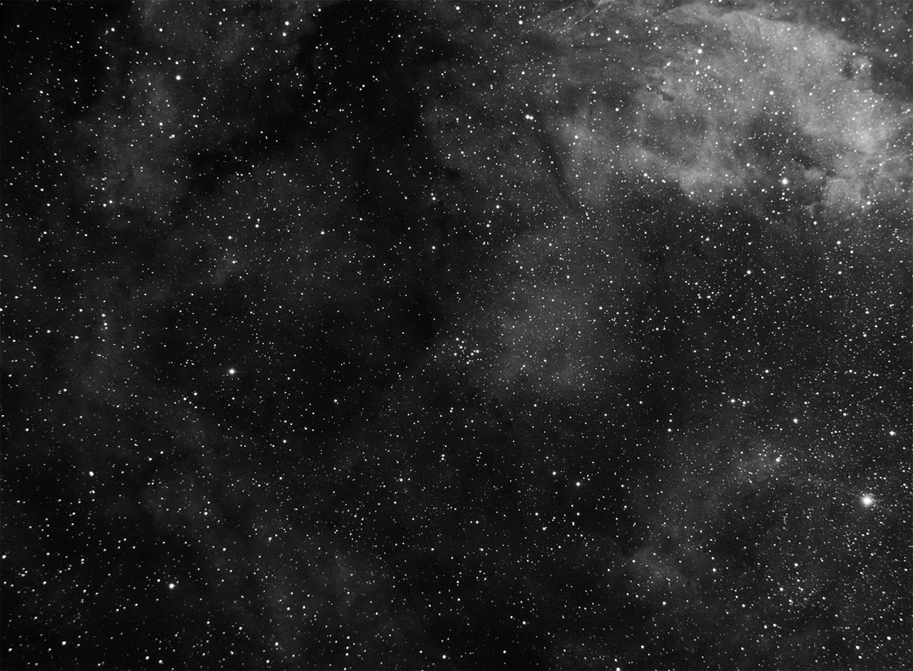 Messier 29 and surrounds Ha 8/2016
