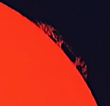 solar prominence 4/7/12, first Ha image