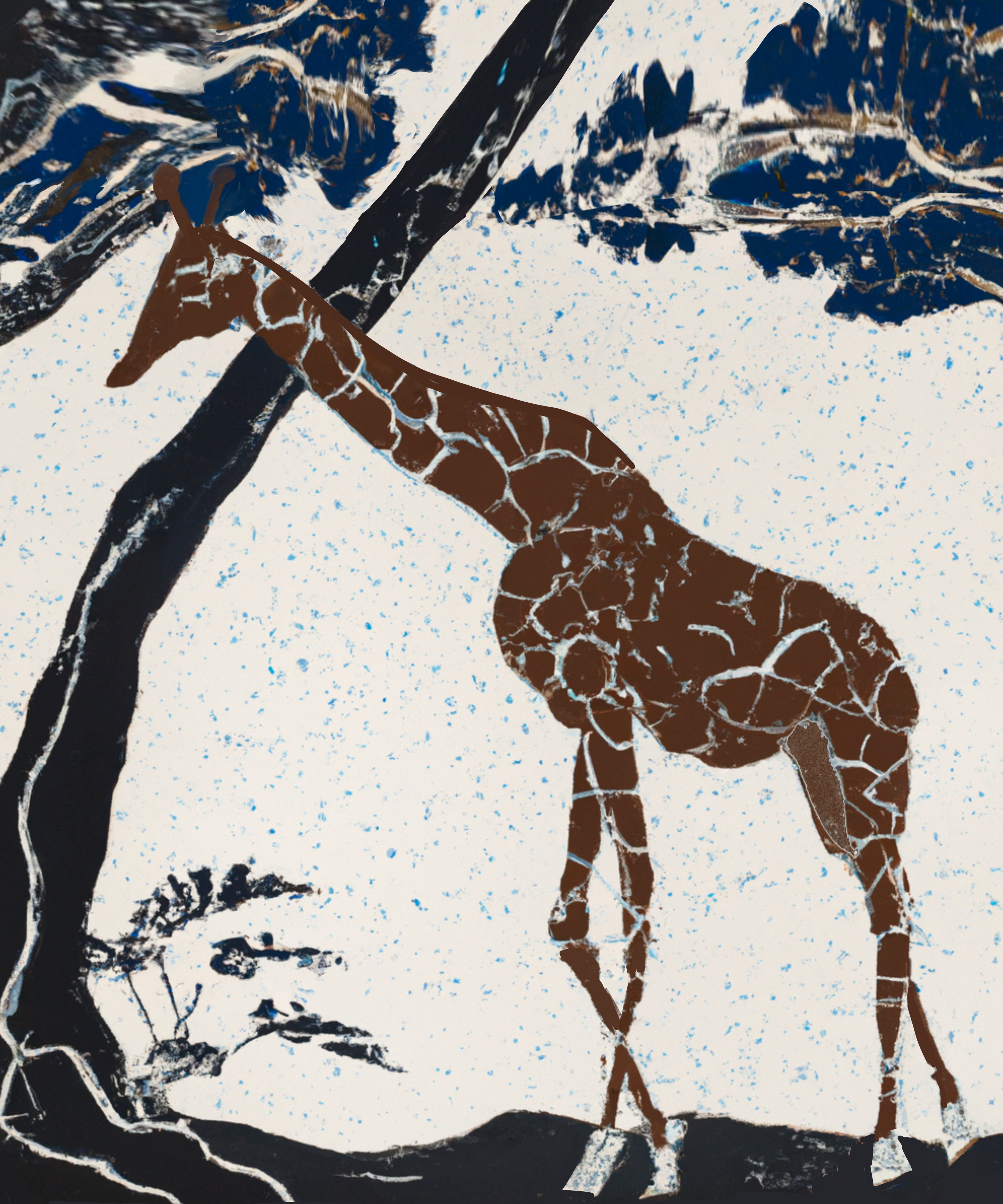 絵画 Girappy Woodblock print 