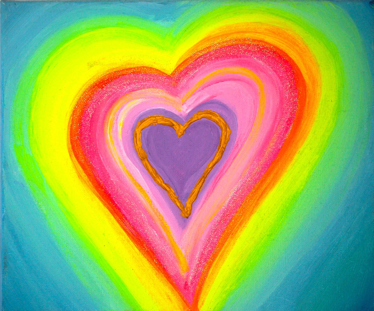 Rainbow Gold Heart