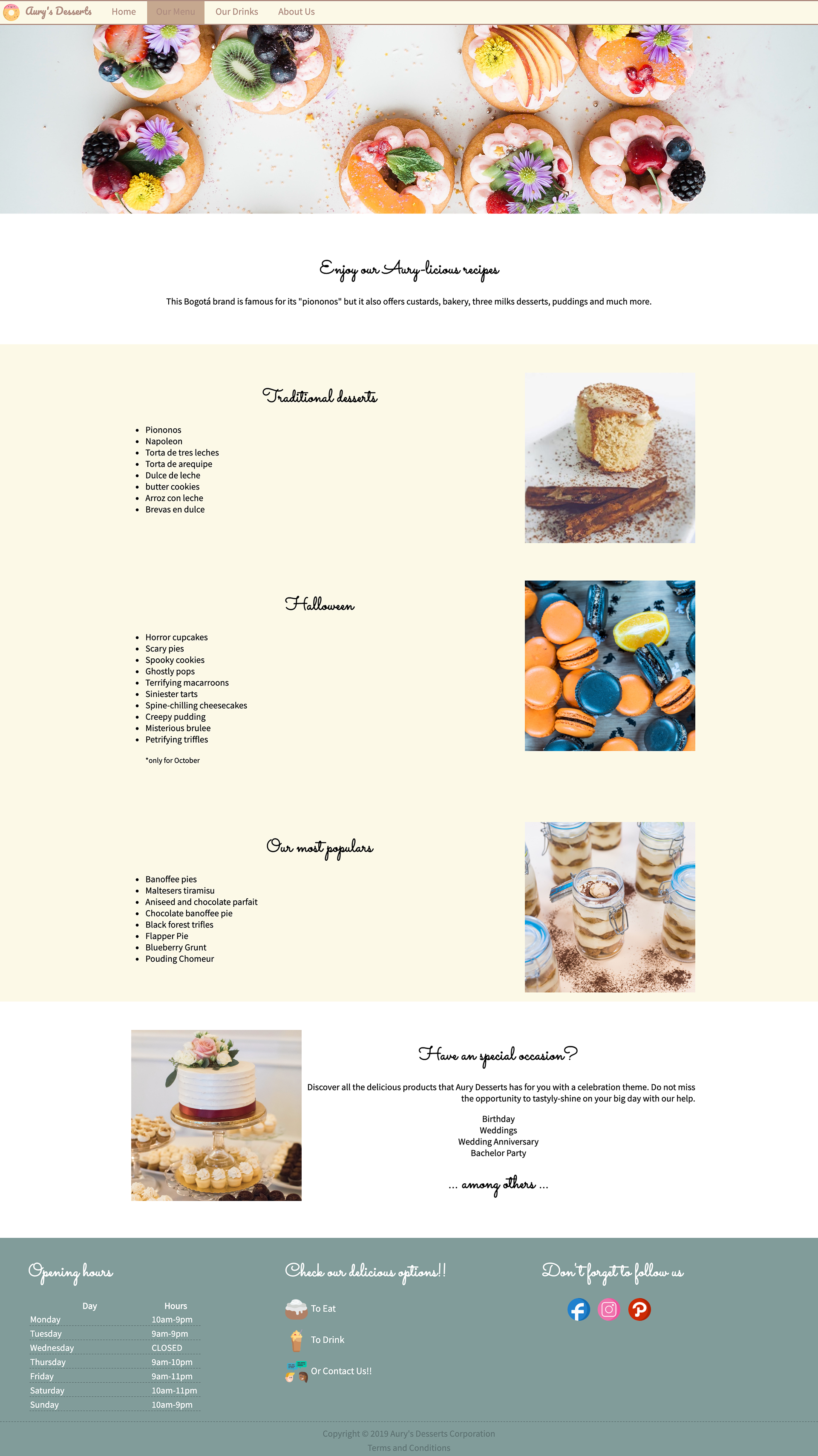 Our Menu