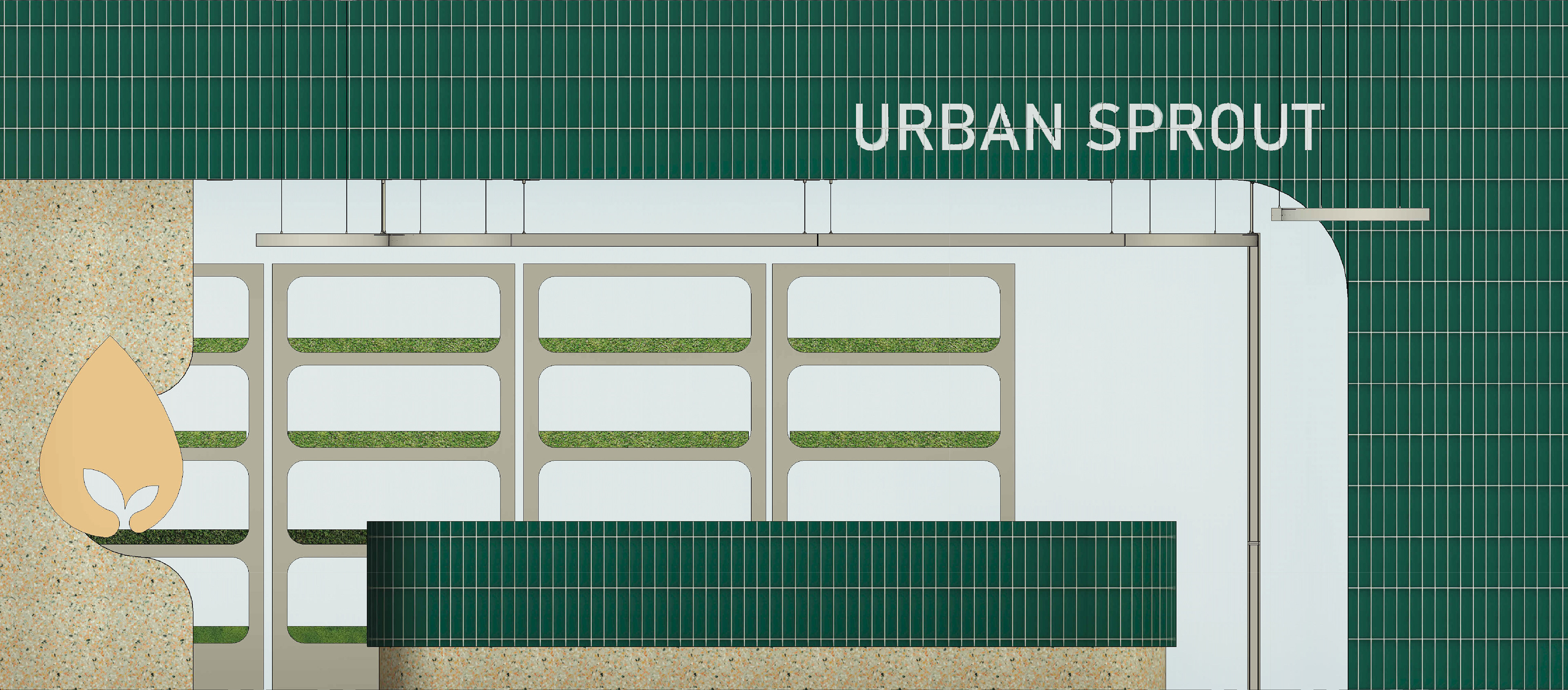 Cafe Bar and Micro Green Grow Systems Elevation