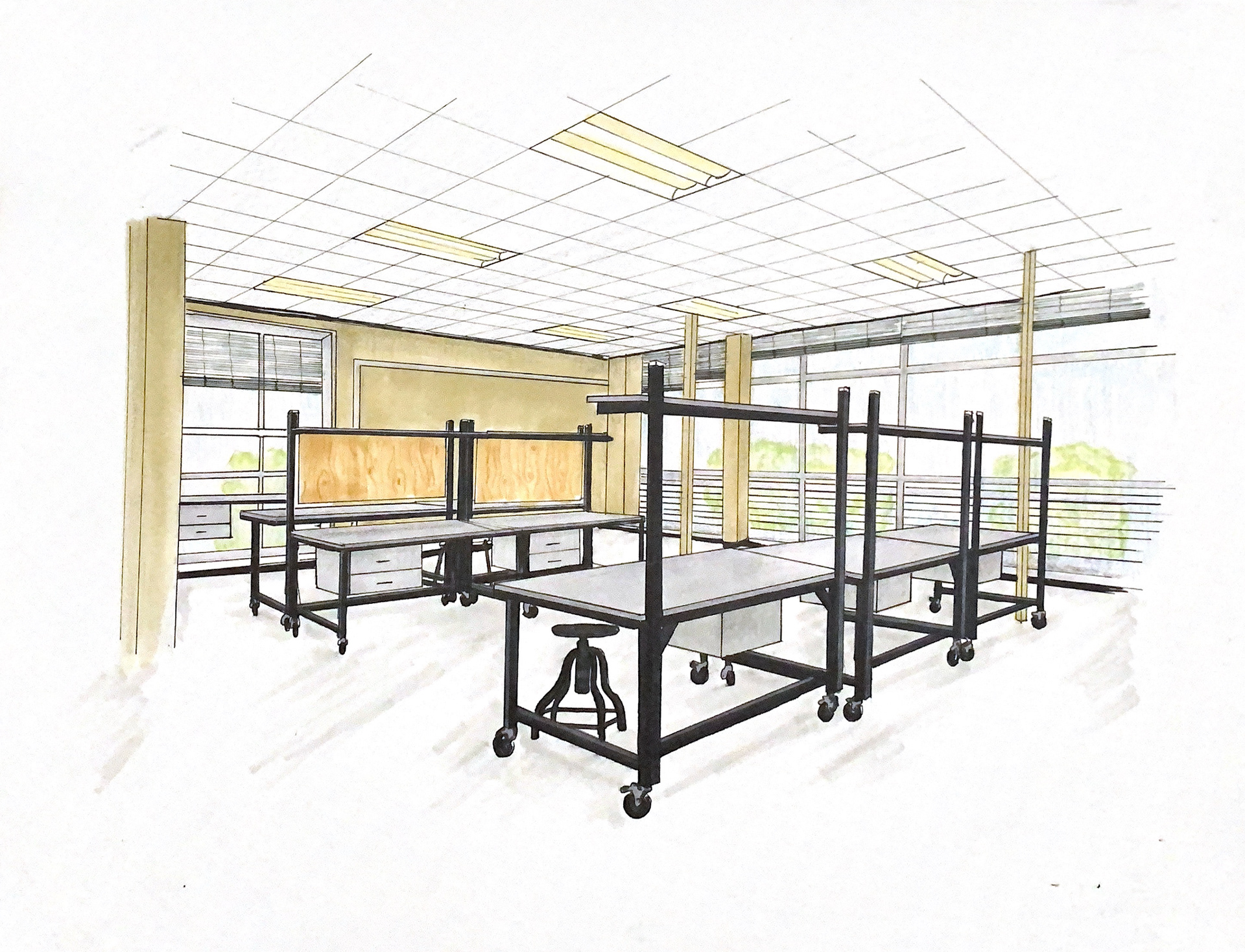 Studio before remodel