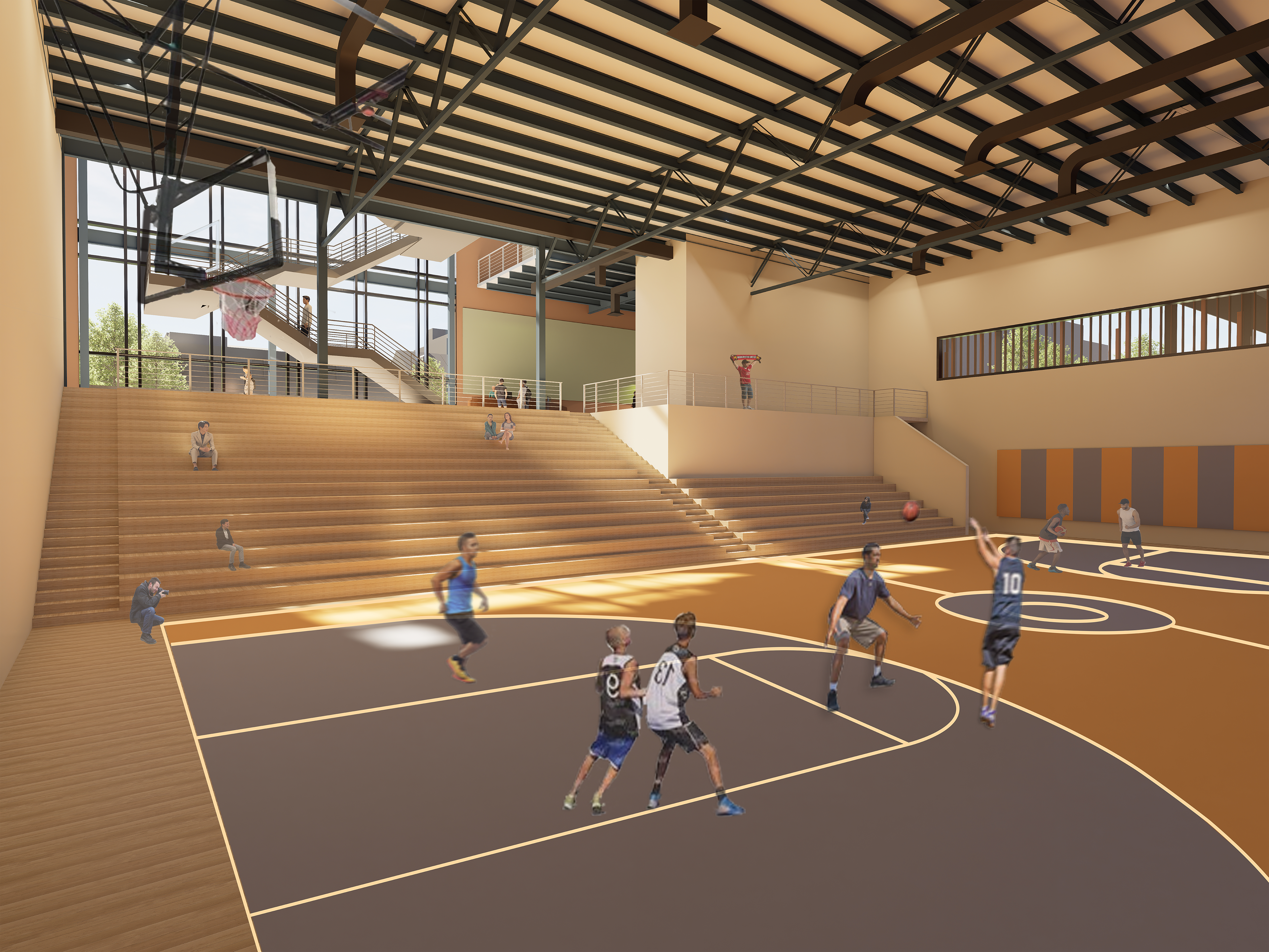 INT. RENDER - BASKETBALL COURT