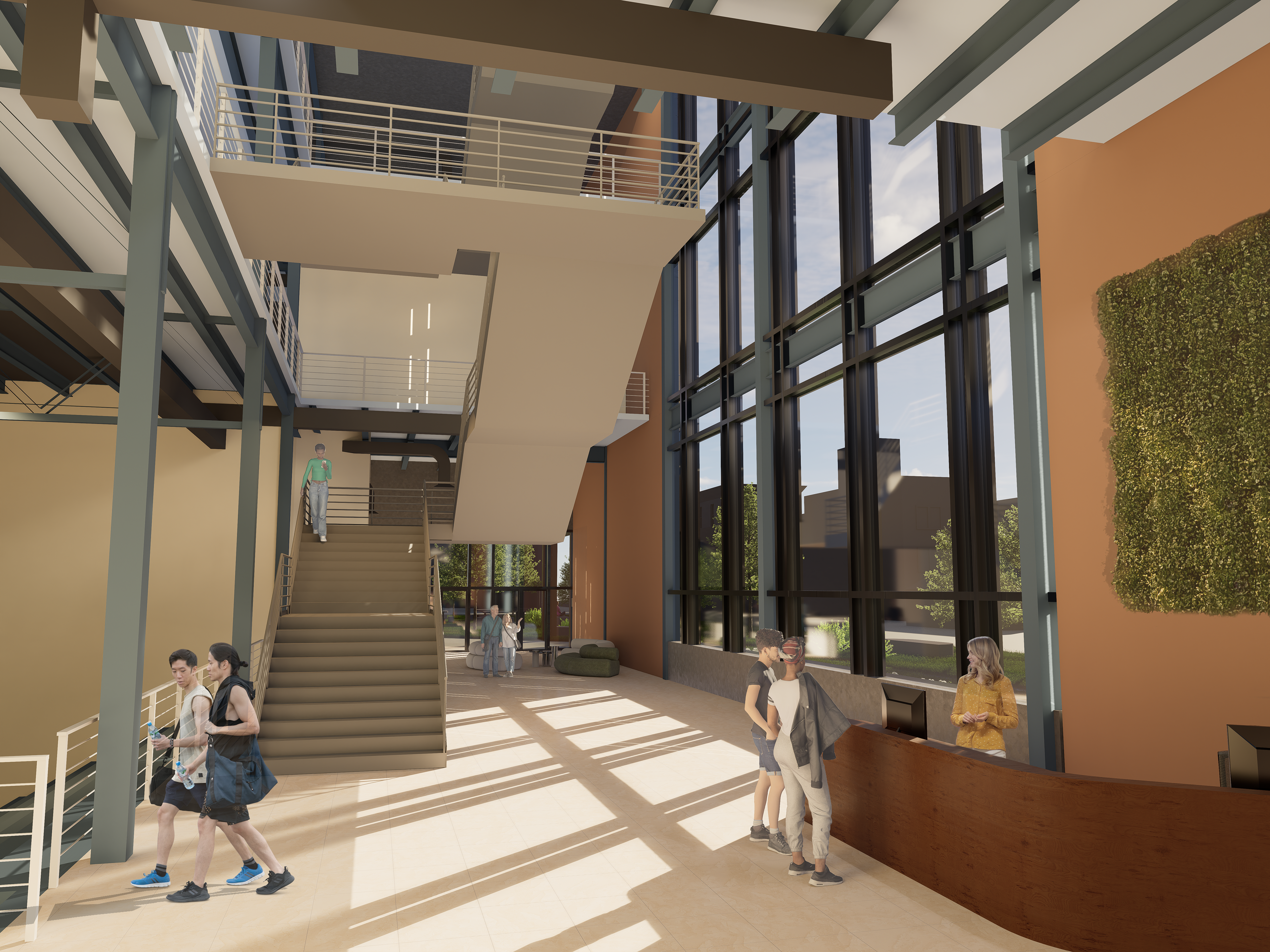 INT. RENDER - MAIN LOBBY (SCHOOL SIDE)