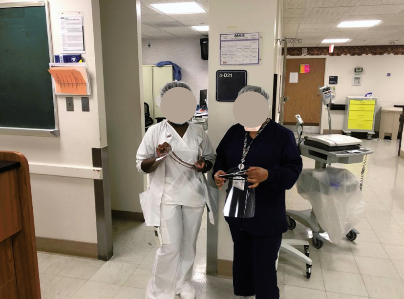 Howard Medical Professionals Wearing 3D Printed PPE