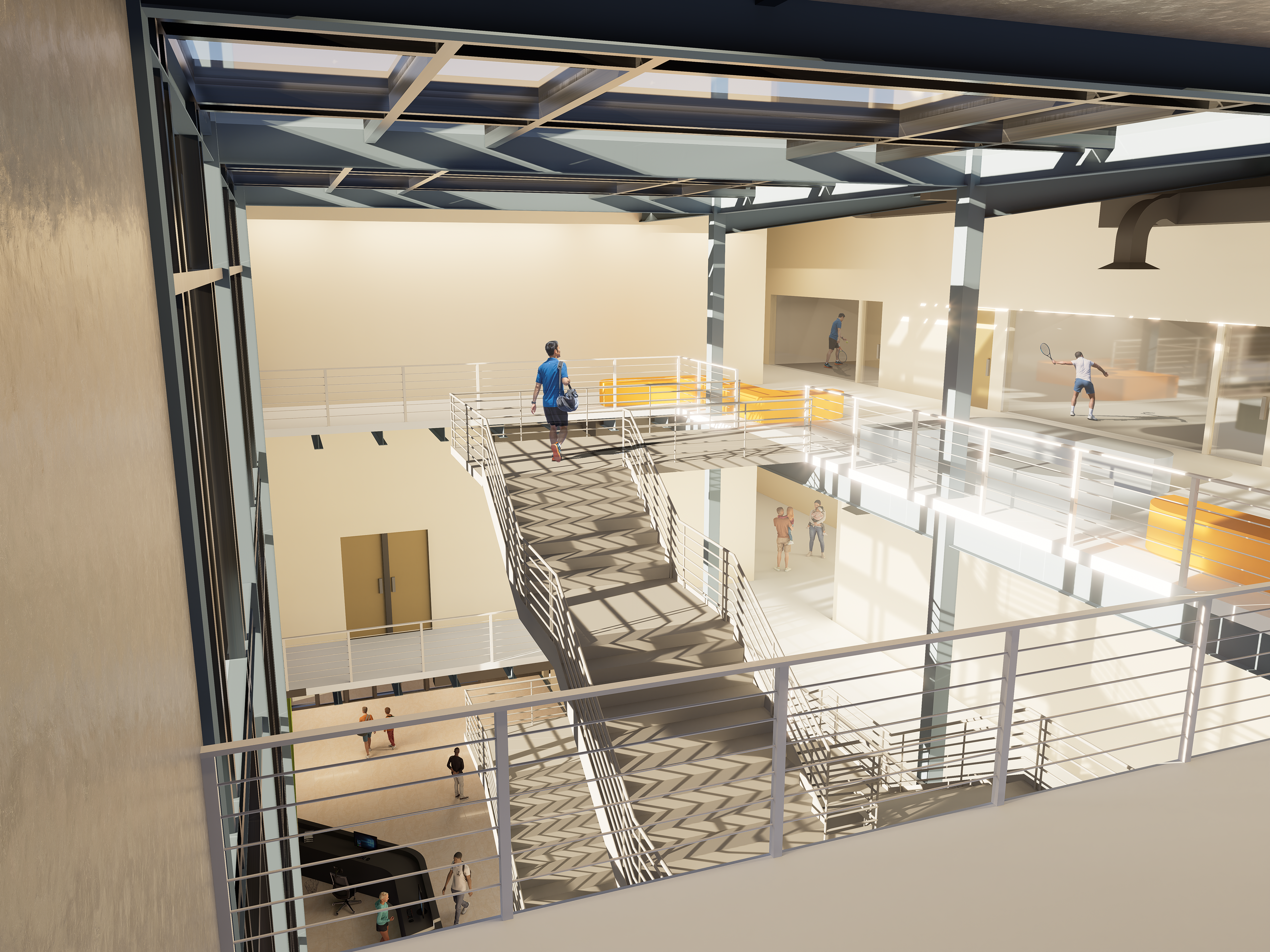 INT. RENDER - MAIN STAIR
