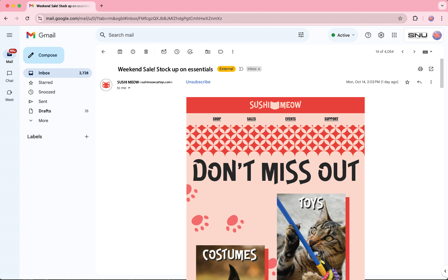These are two examples of email marketing. One in the pink color palette