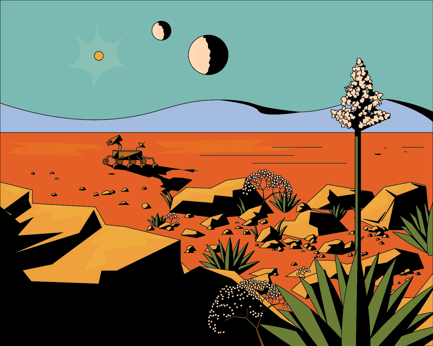 These were done as murals for a campus project for NASA