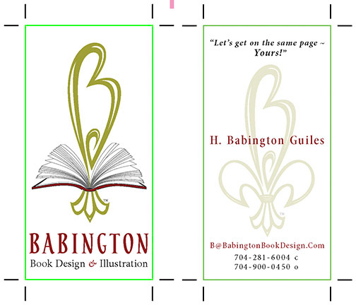 Bookmark Print File, front and back, Promotional Swag for Exhibit at Authors Conference