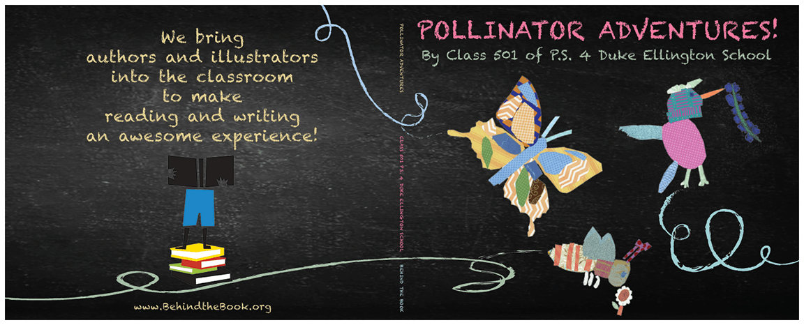 Children's Book Cover Spread: Back Cover/Spine/Front Cover, with illustrative design theme motifs cohesively unified with interior
