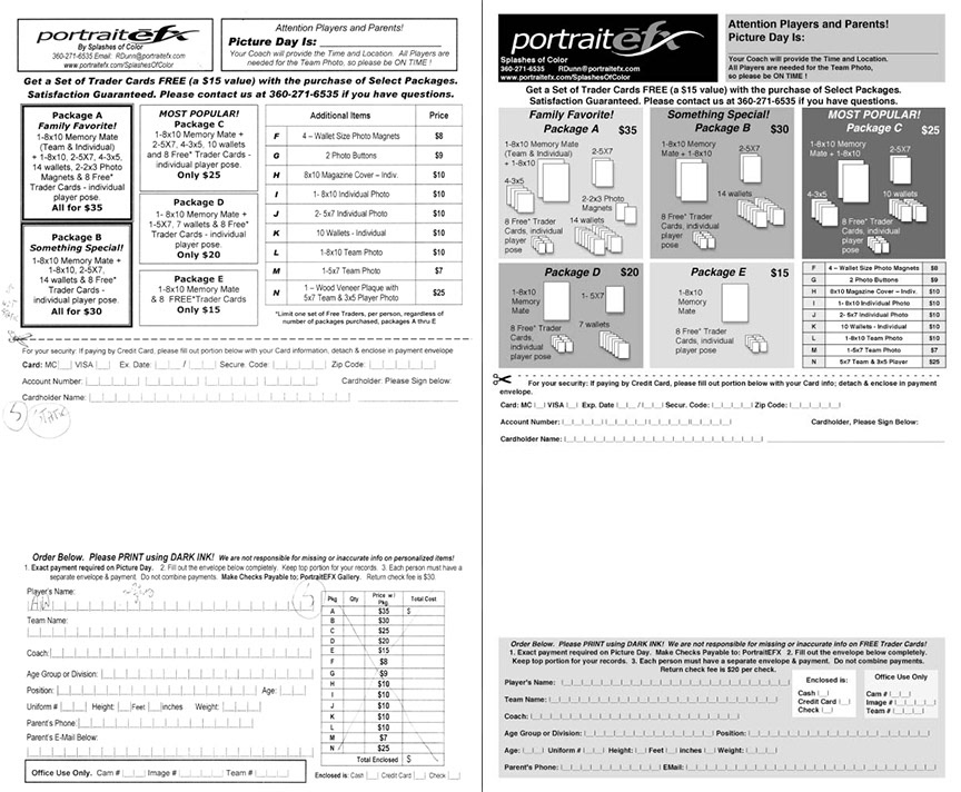 Order Form Redesign (Original on left, my Redesign on Right)