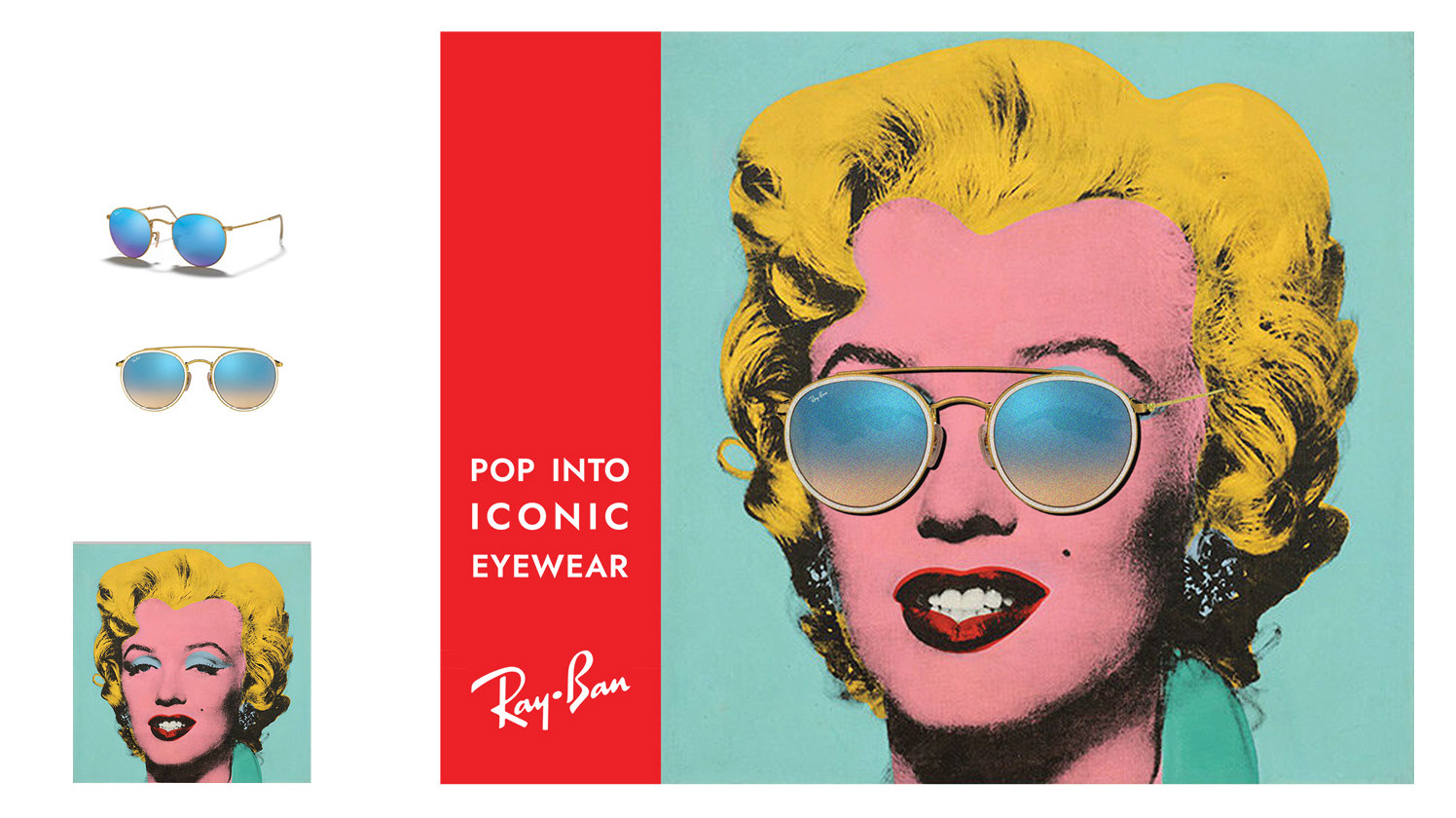 Process: Ray Ban Sunglasses into Andy Warhol "Marilyn"