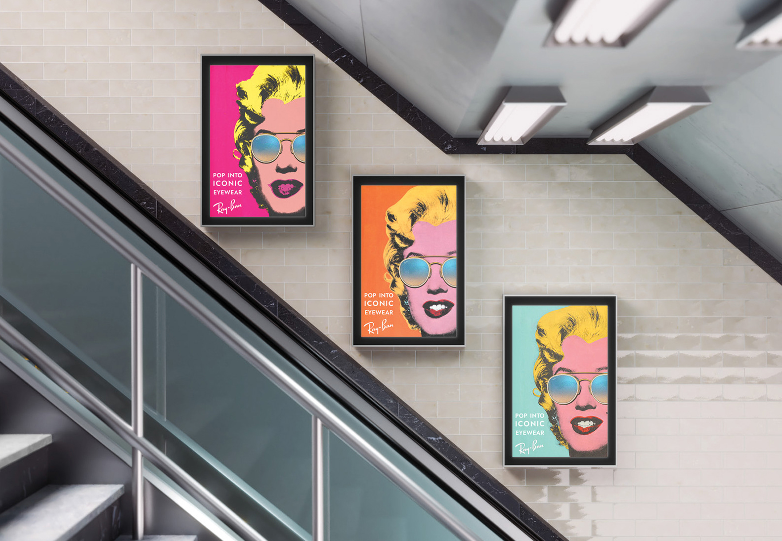 Pop into Iconic Eyewear,  Subway Poster series, Mock up 