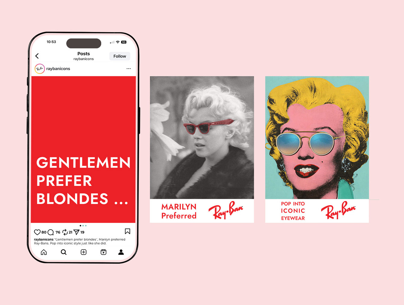 Pop into Iconic Eyewear,  Instagram Carousel, Mock up