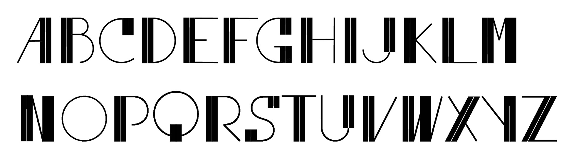 Piano Keys, Display Typeface, Full Alphabet