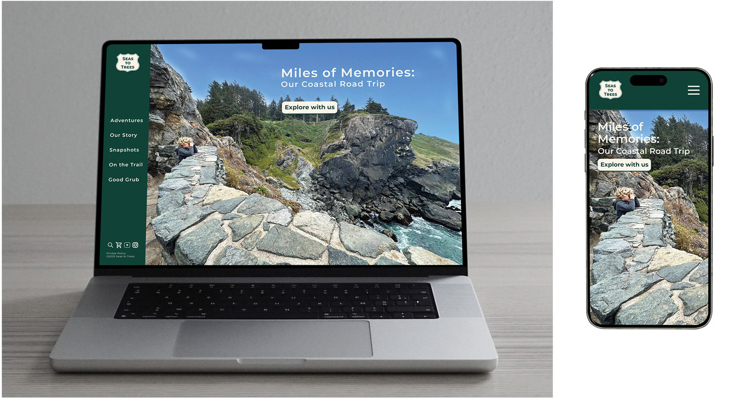 Seas to Trees: Home page mock ups