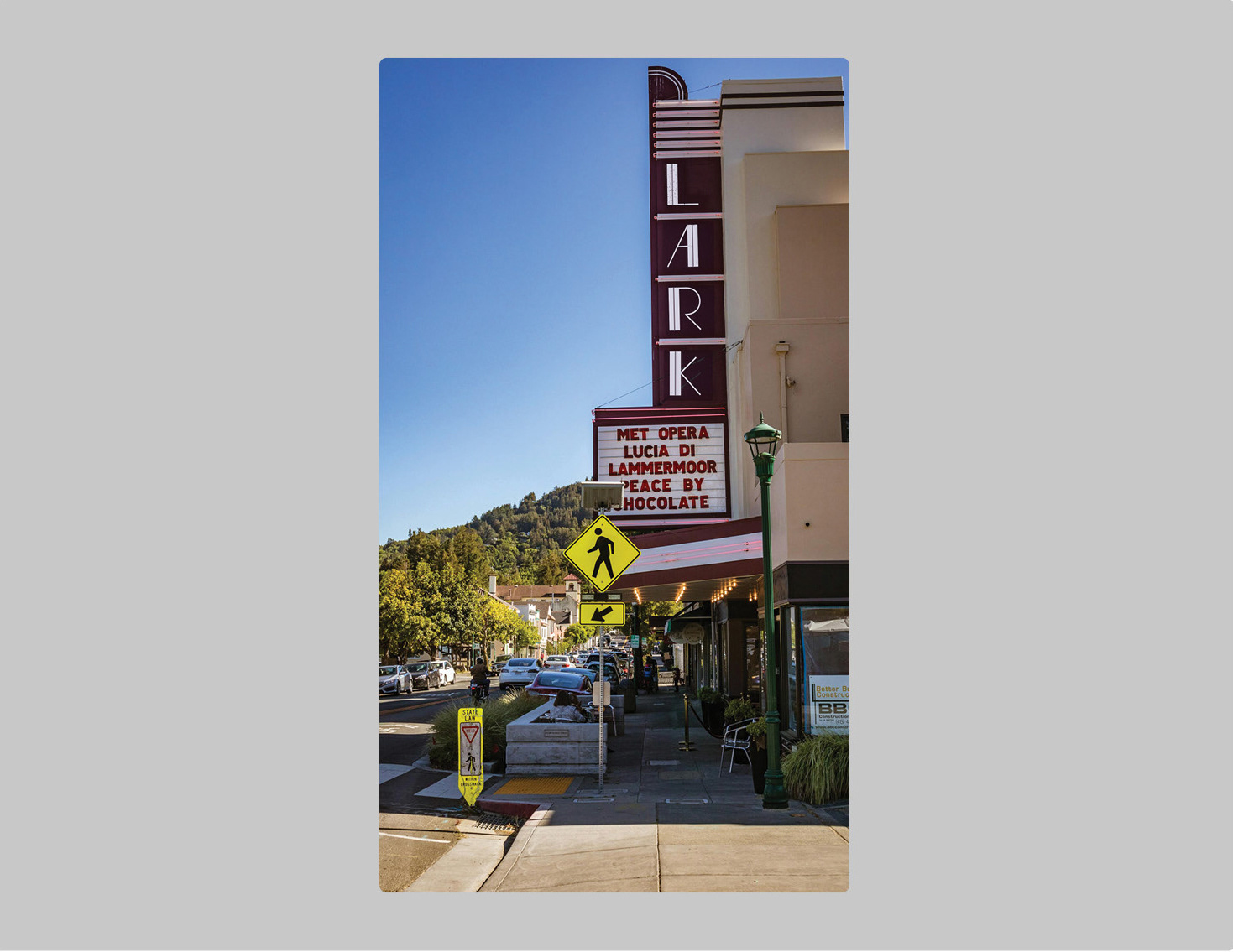 Typeface: Piano Keys. Movie Theatre: The Lark, Mock up