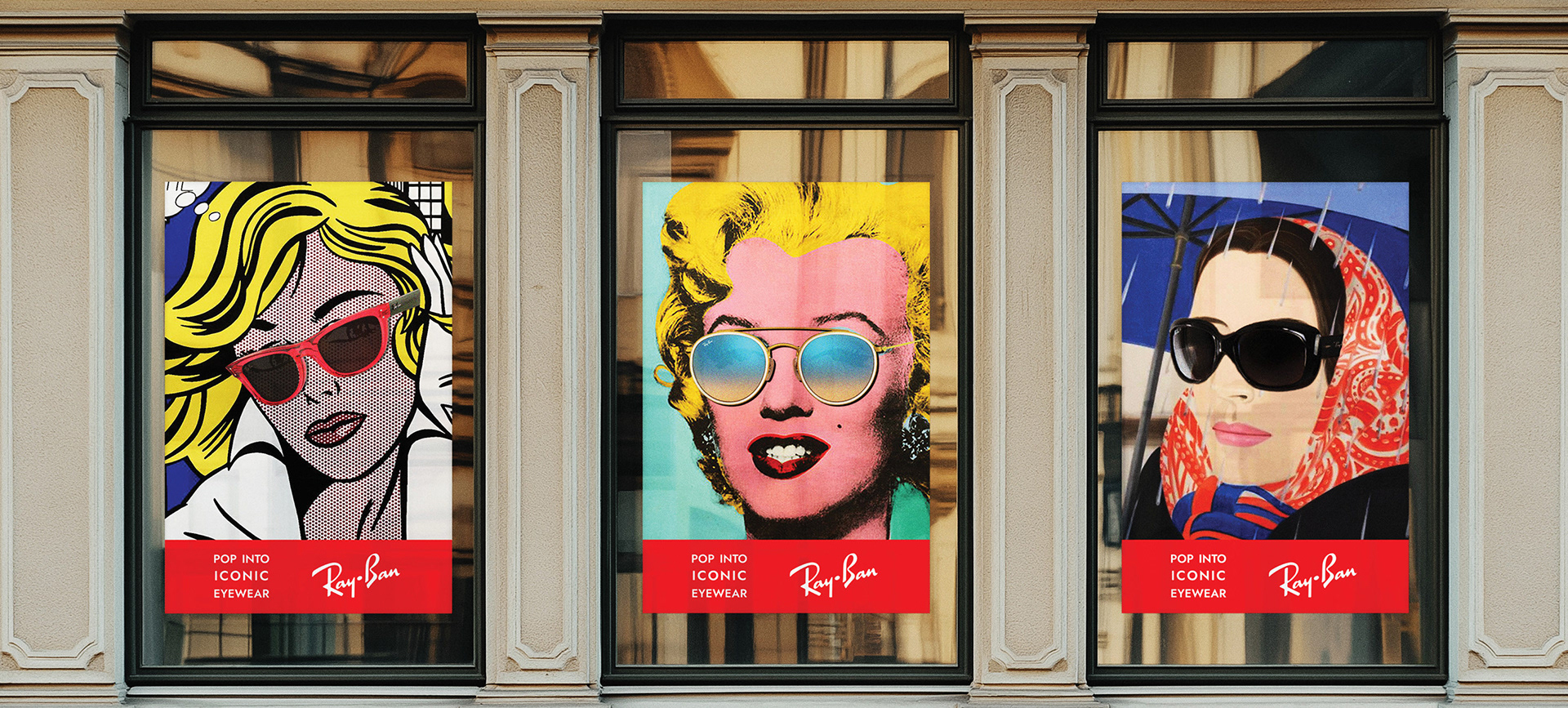 Pop Into Iconic Eyewear Storefront Posters, Mock up