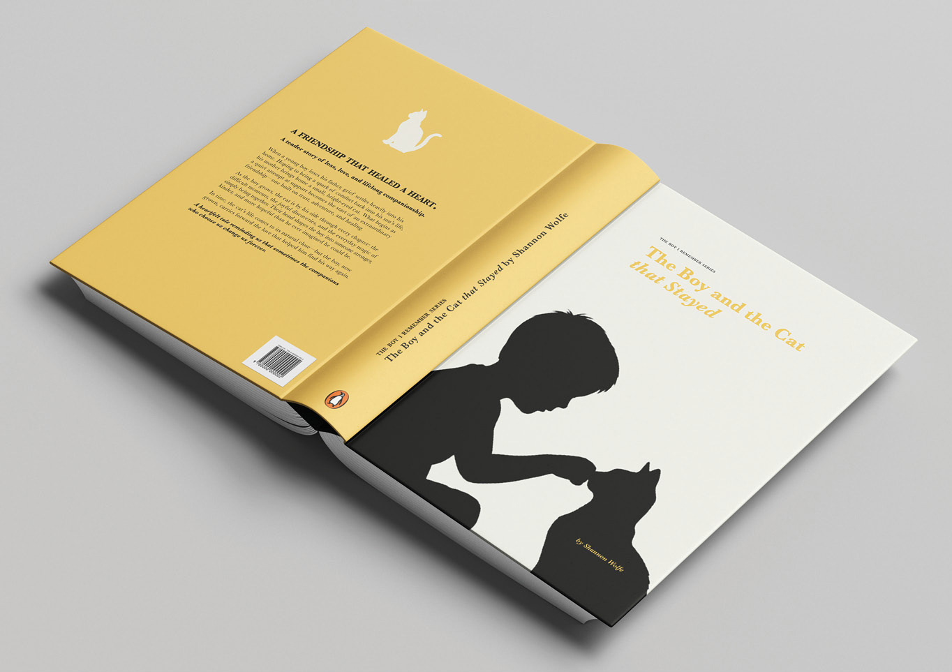 The Boy and the Cat that Stayed, Front, Spine and Back Cover