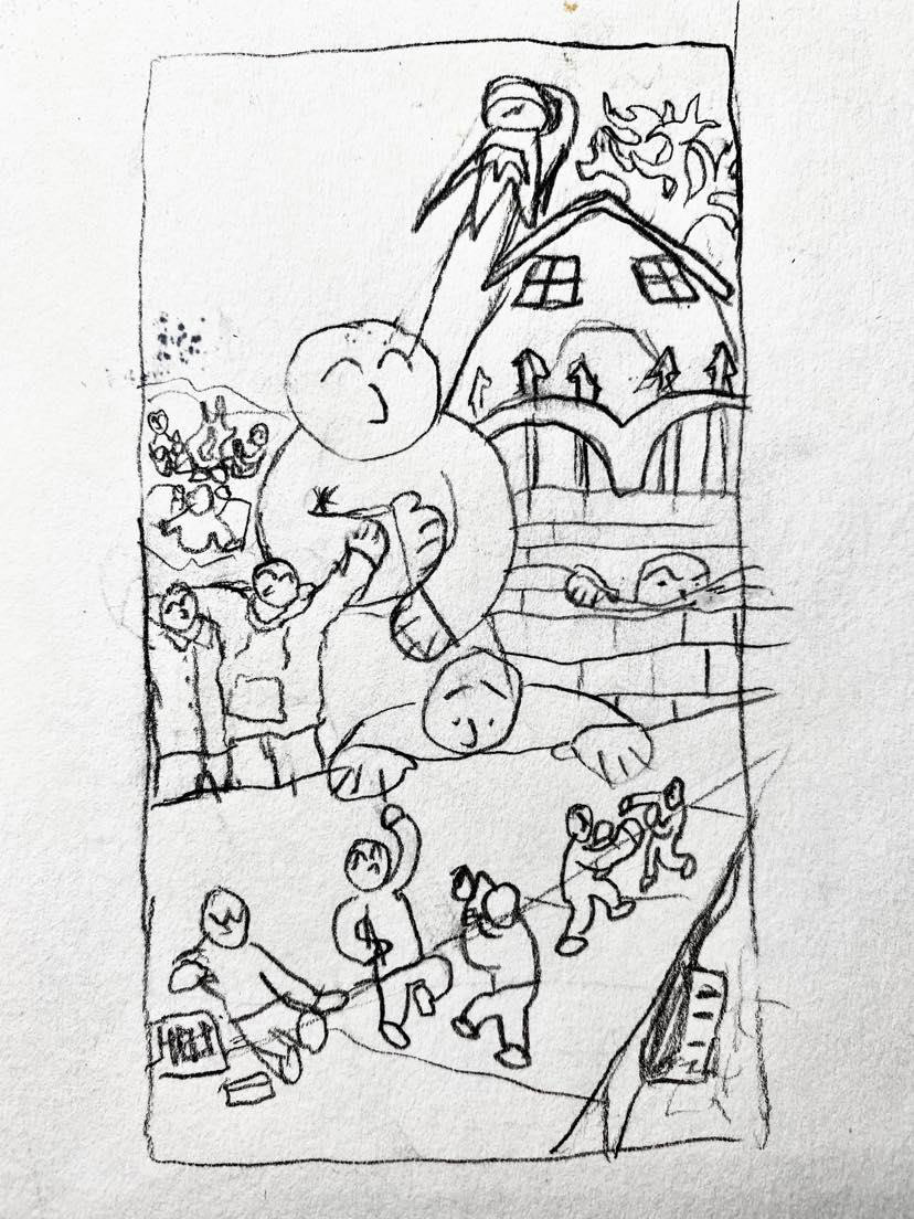 "all in" sketch