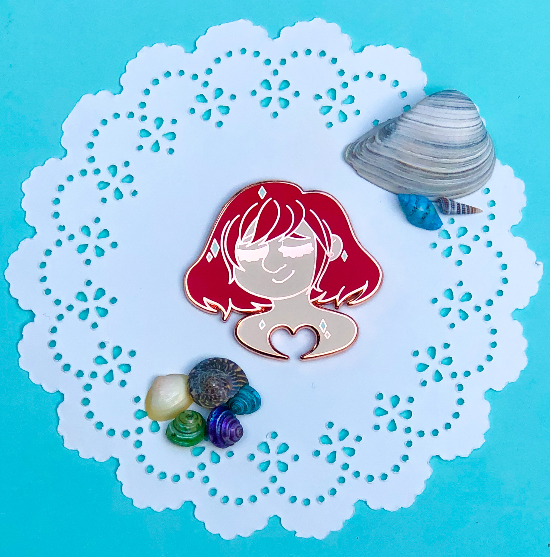1.75 in enamel Pin with Copper plating & 2 yellow rubber back clutches