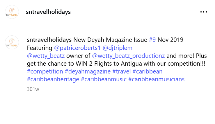 Magazine collab caption