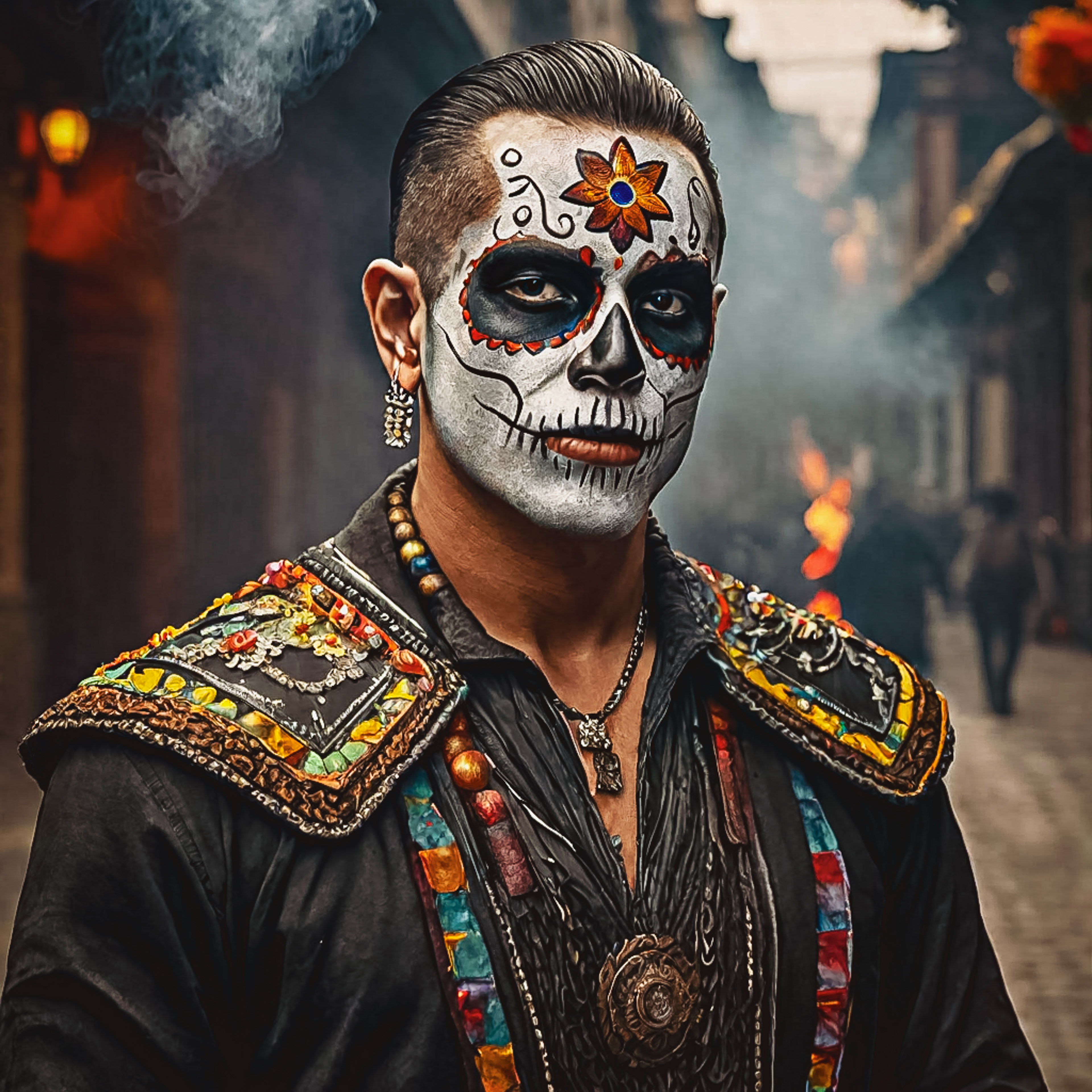 Singer and Día de los Muertos: Salmo | © Artwork by Cetti Lipari