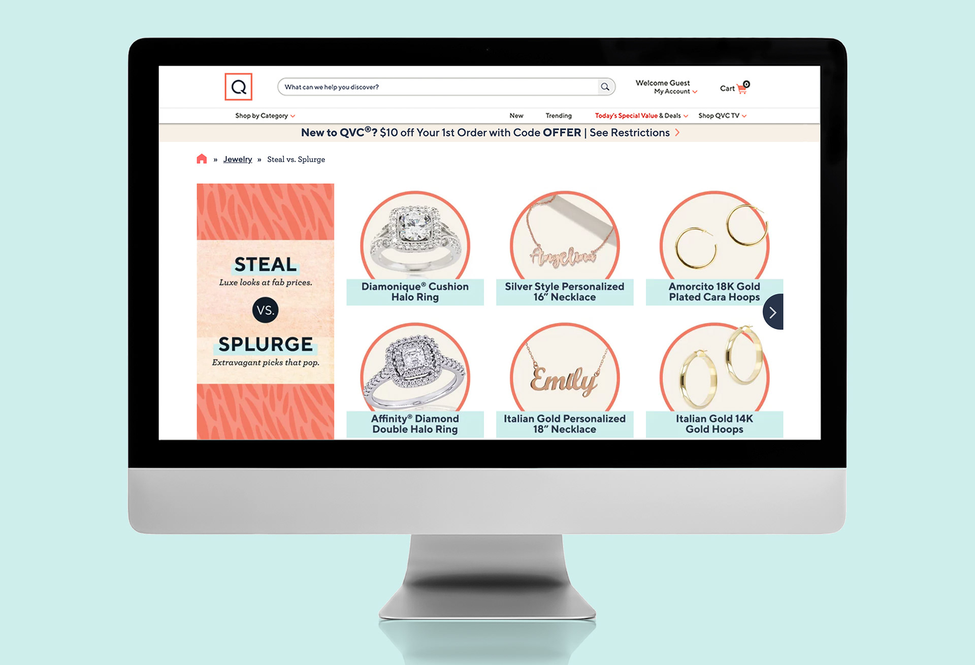 Live Steal vs. Splurge Web Page