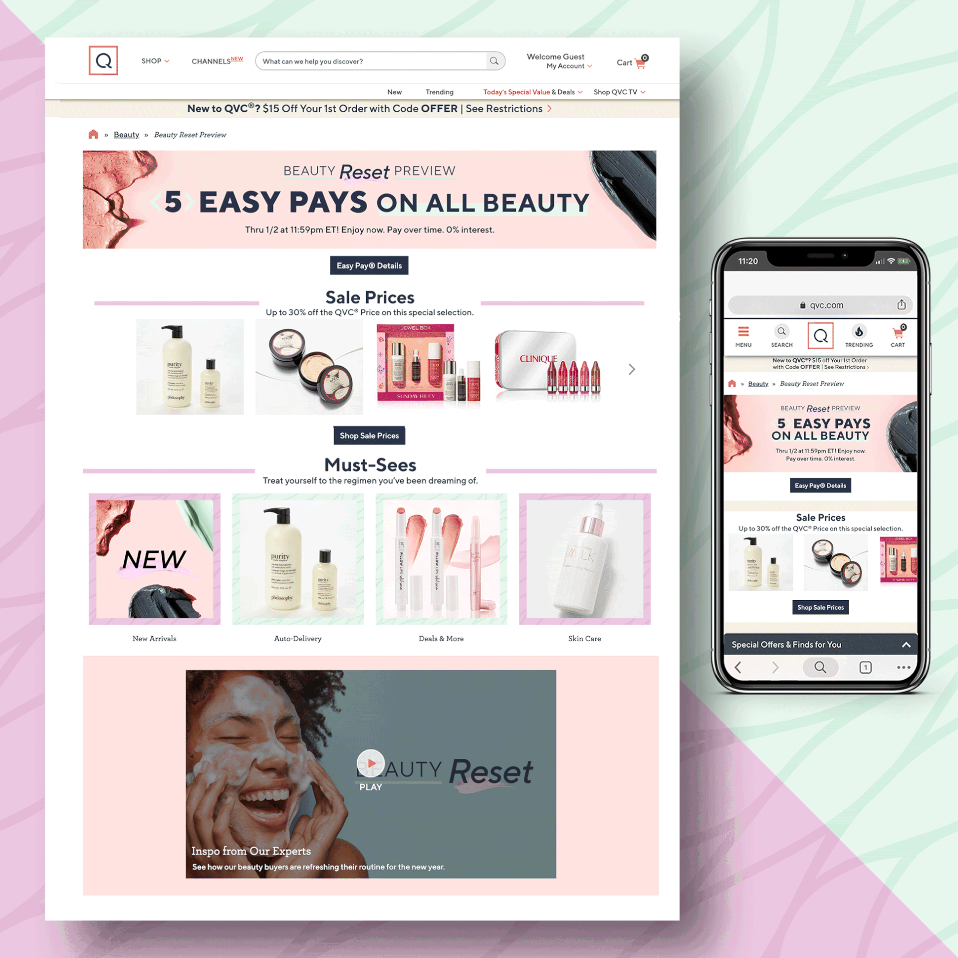 Responsive Web Page Mockup with Mobile Design