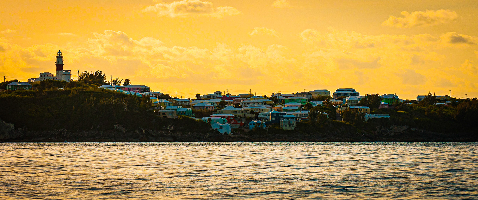 A first look a Bermuda when entering through St. George's Harbour.