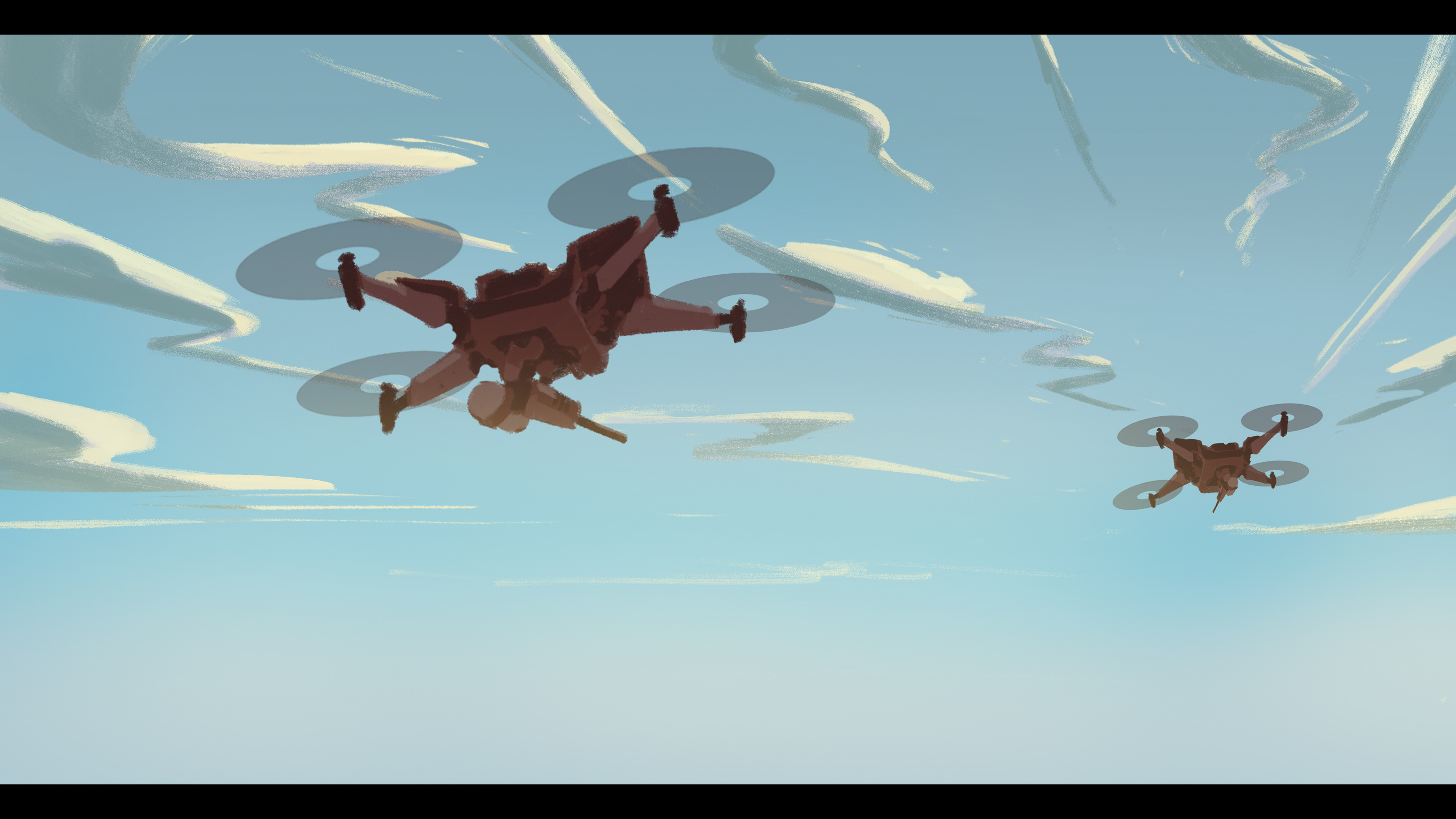 Two military attack drones invade the country.