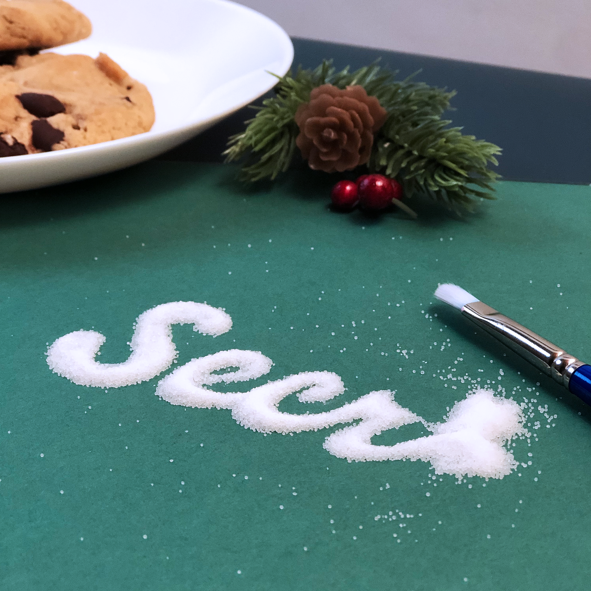 Tactile lettering for the opening shot