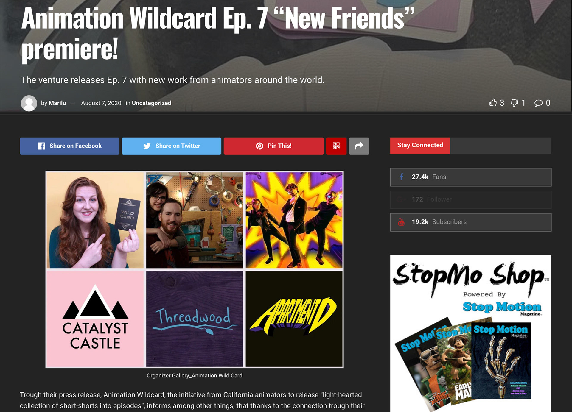 Stop Motion Magazine, New Friends