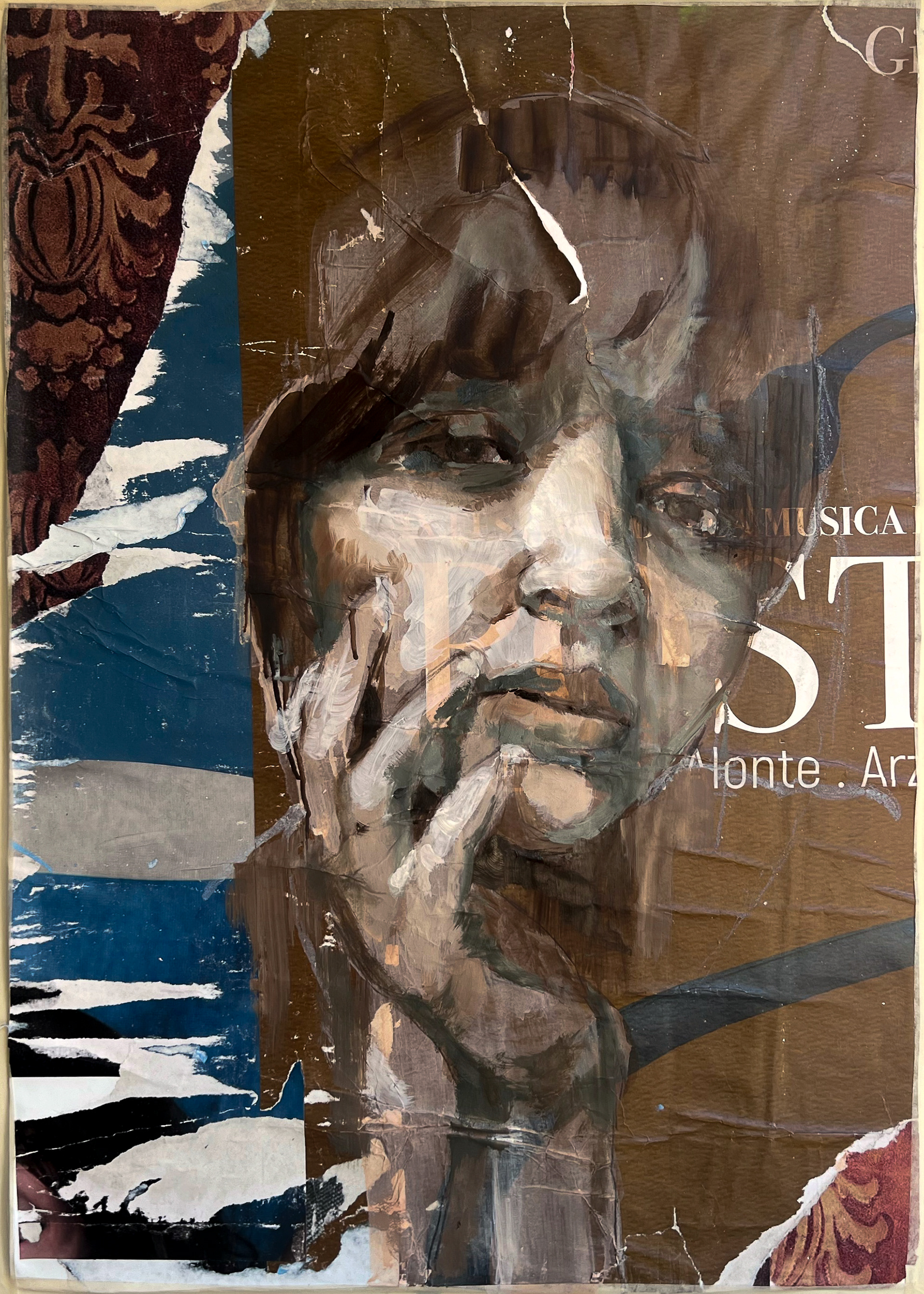 Work in progress - Olio su collage
