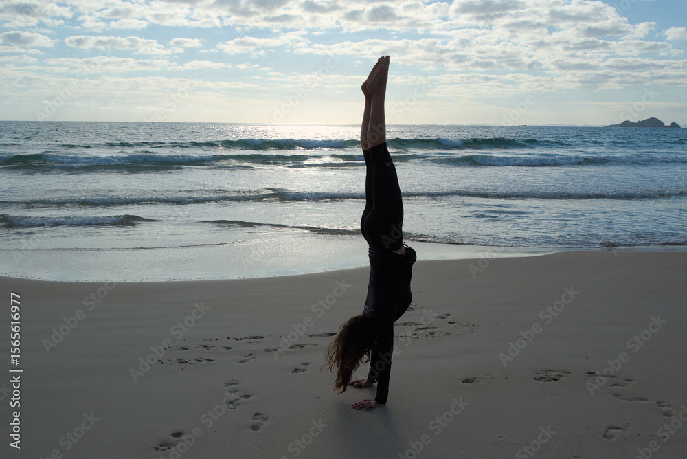 Perfect Handstand at the Ocean