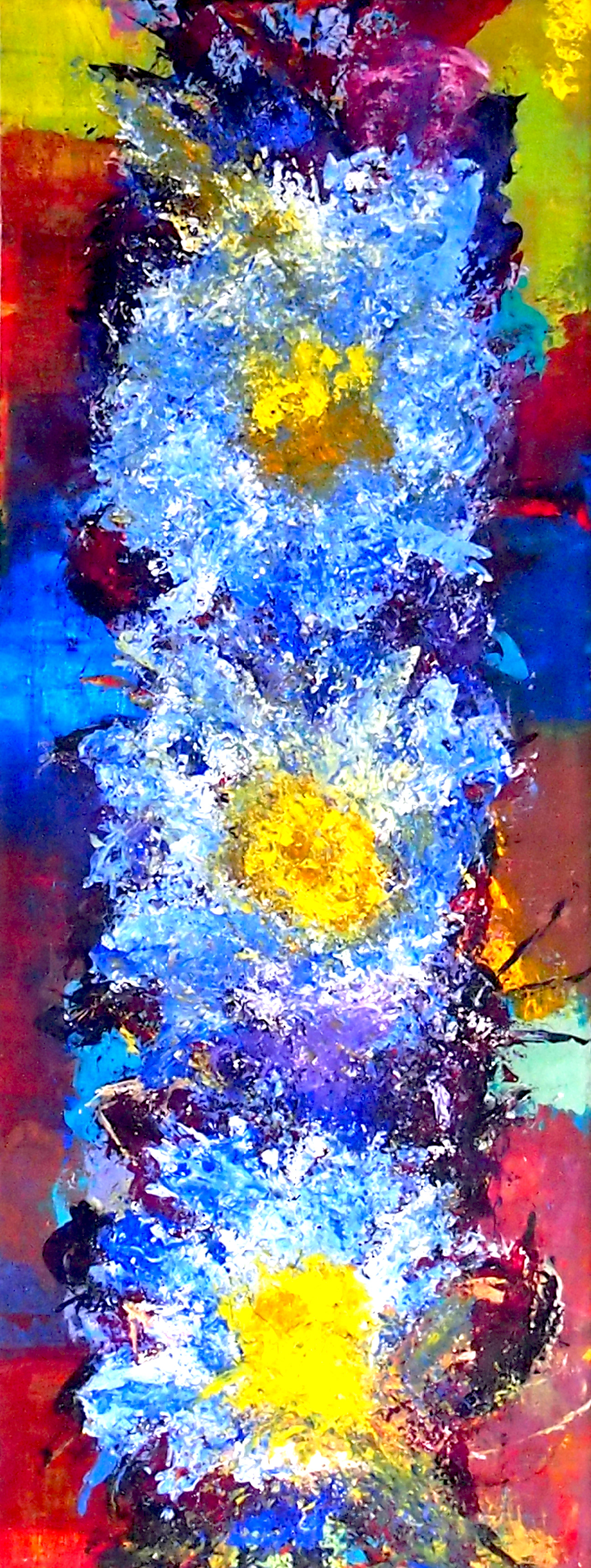 Flower Doodle VI 10x26 Acrylic on Canvas.