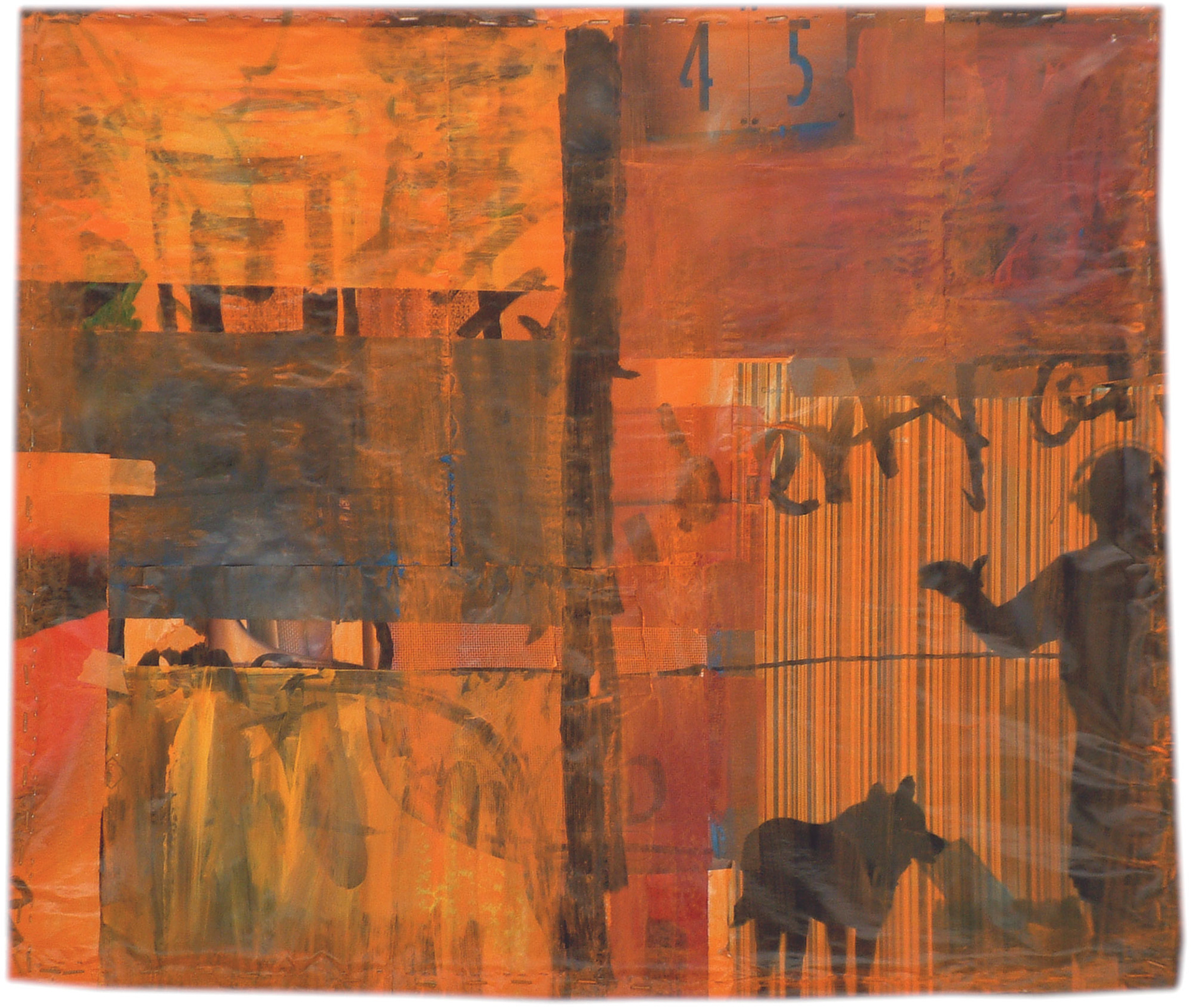 Found images on paper.