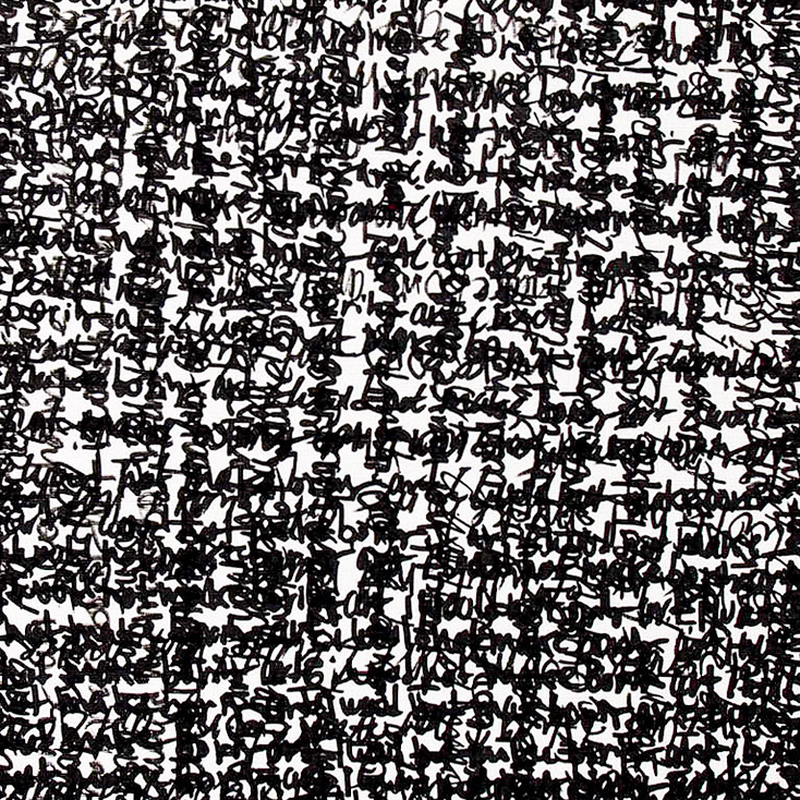 Control letting it go. 12x12 ink on canvas 2013