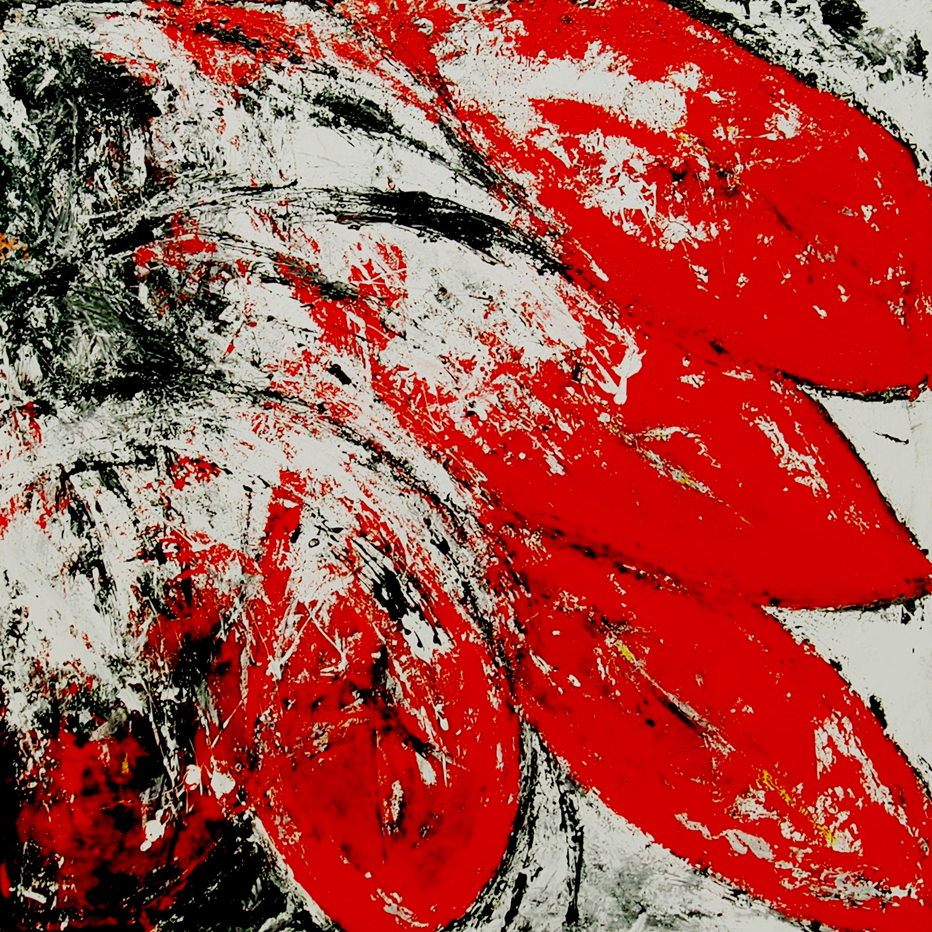 Flower Doodle II 26x26 Acrylic on Canvas.